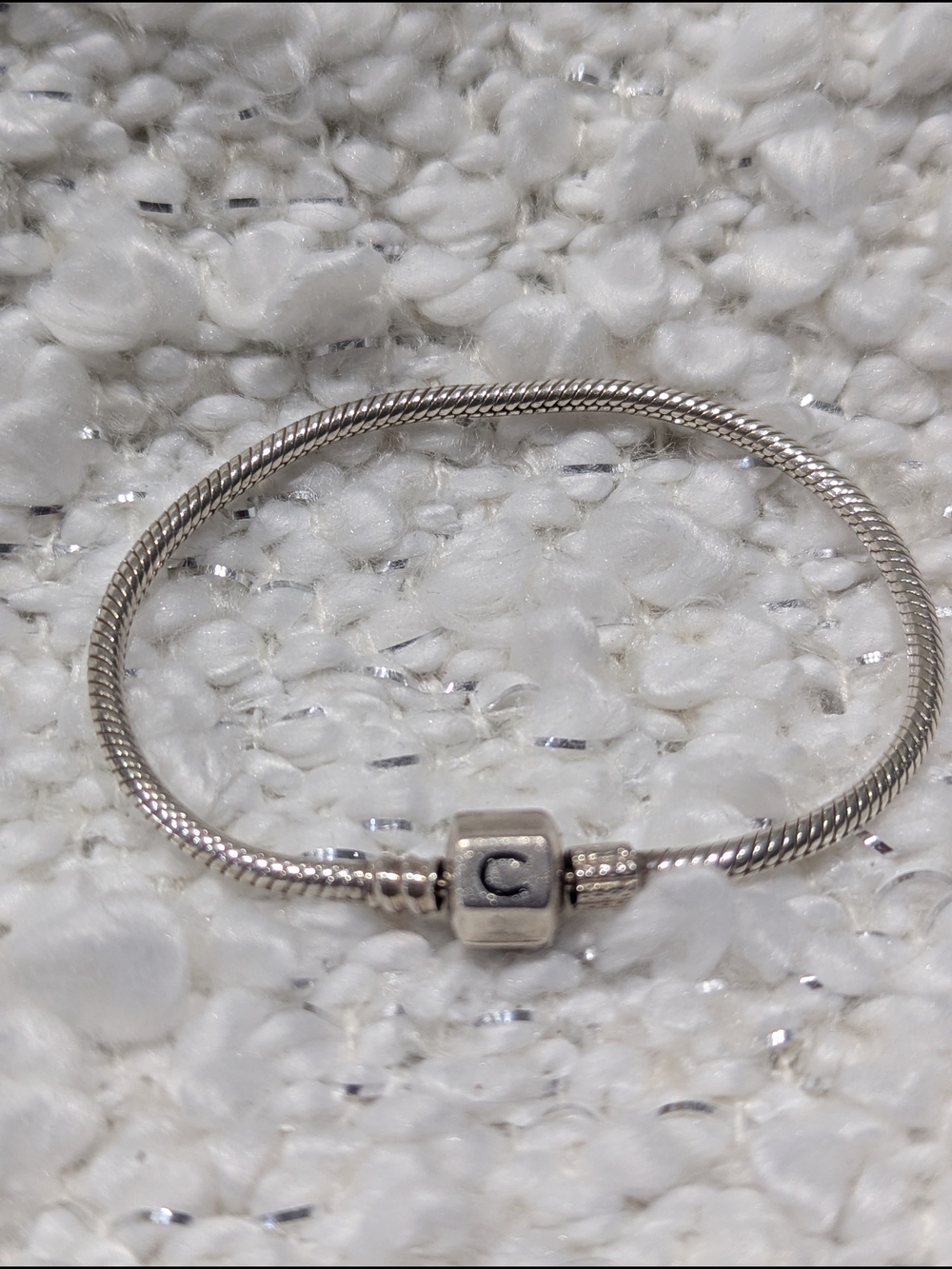 Authentic Chamilia Charm Bracelet With Two 925 Silver Beads